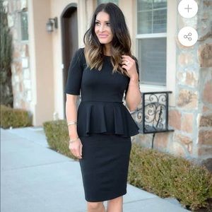 Black Peplum Dress! Size M